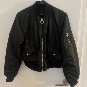 Pull&Bear Black Bomber Jacket